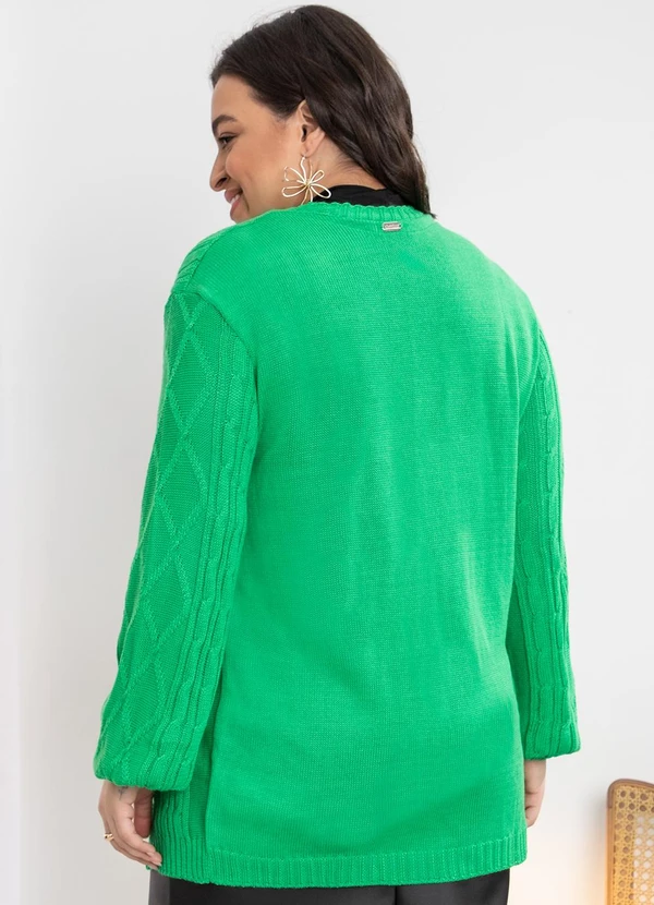 Quintess - Casaco de Tricô Alongado Verde 8