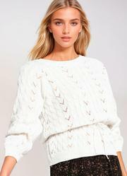 Casaco de Tric com Amarrao Off White