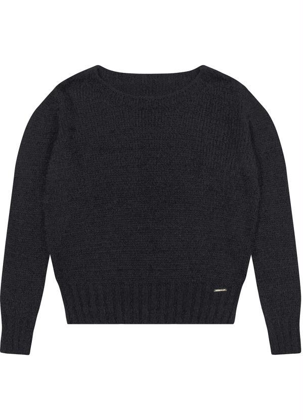 Cativa - Casaco de Tricô Peludinho Preto