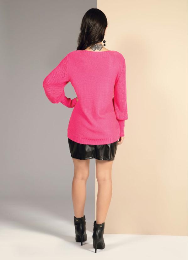 Quintess - Casaco de Tricô Pink com Ponto Decorado 4