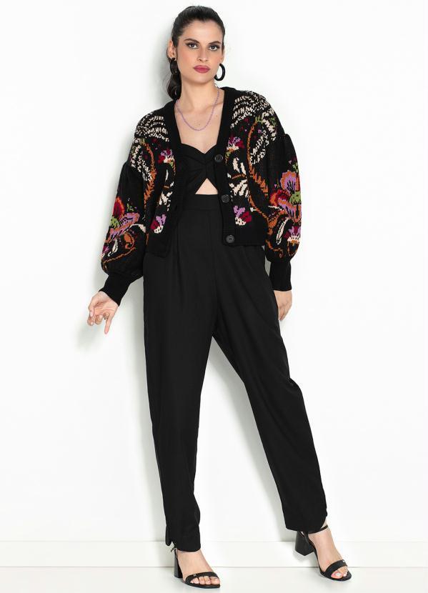 Farm - Casaco de Tricot Jardim Clássico Preto 3