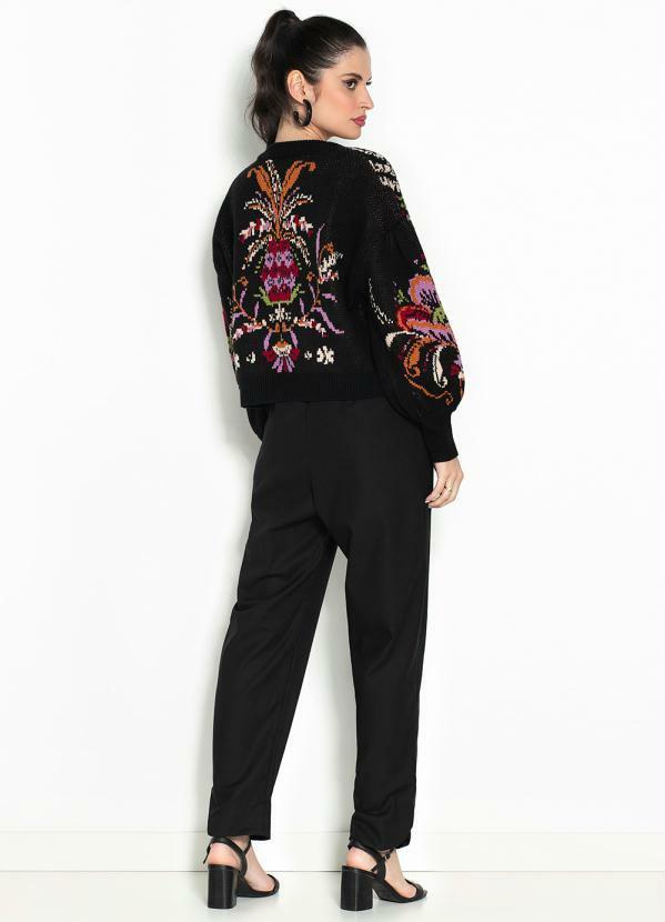 Farm - Casaco de Tricot Jardim Clássico Preto 4