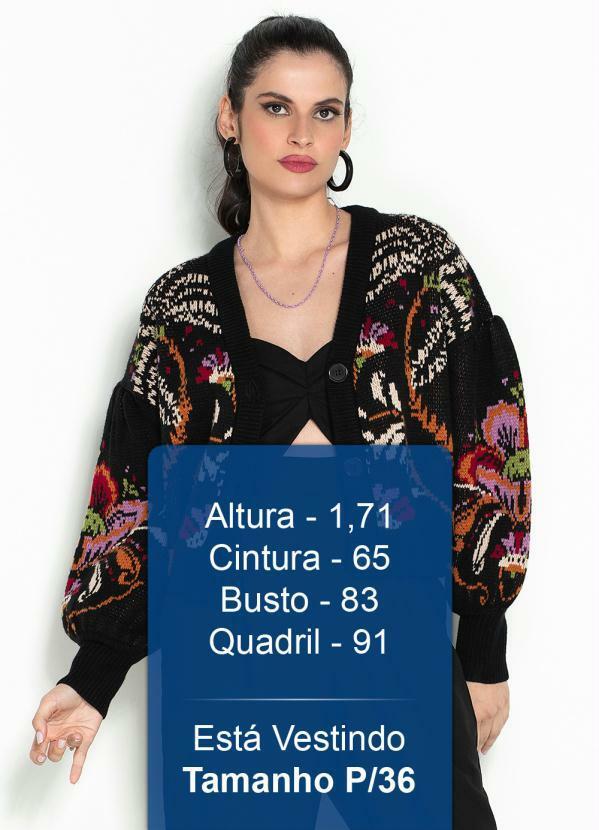 Farm - Casaco de Tricot Jardim Clássico Preto 5