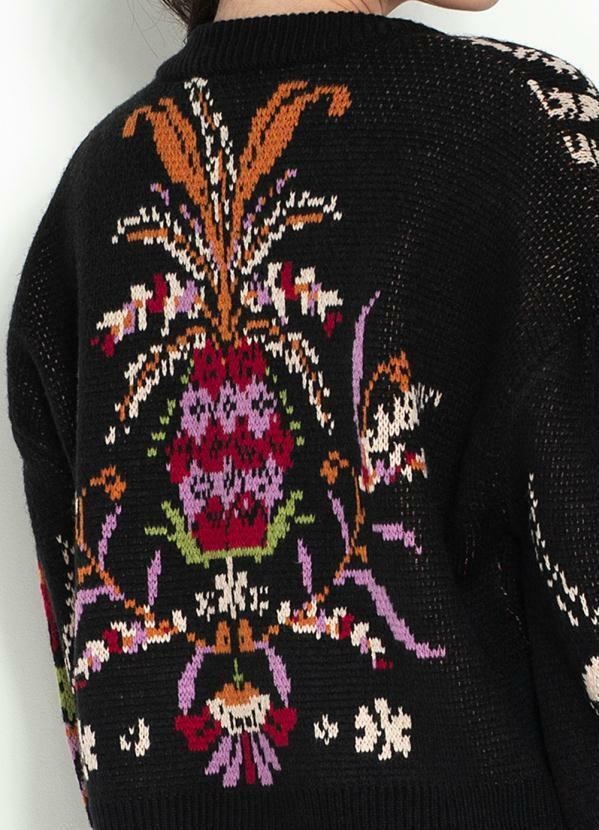 Farm - Casaco de Tricot Jardim Clássico Preto 7