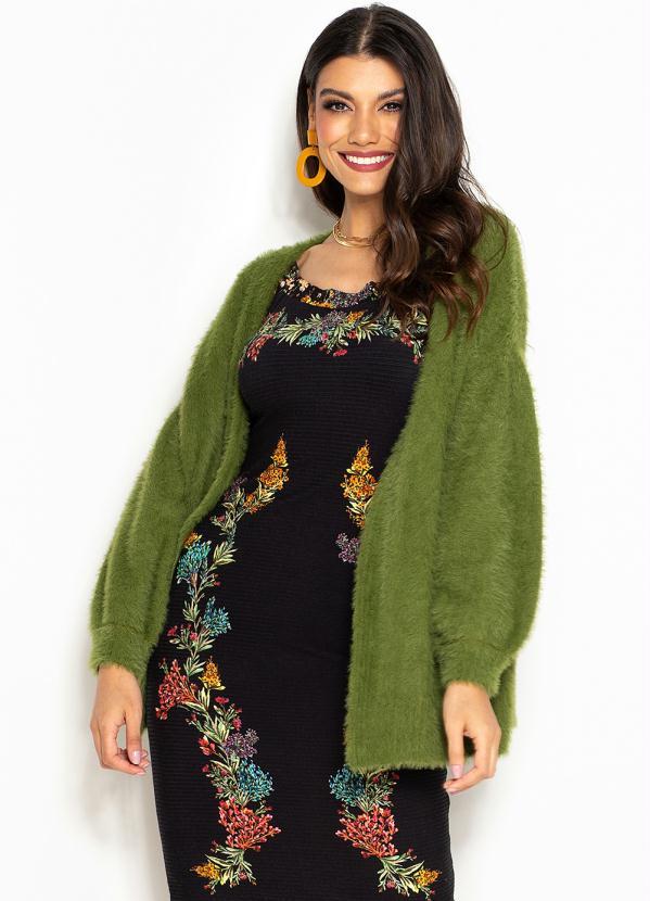 Farm - Casaco de Tricot Pelinho Verde