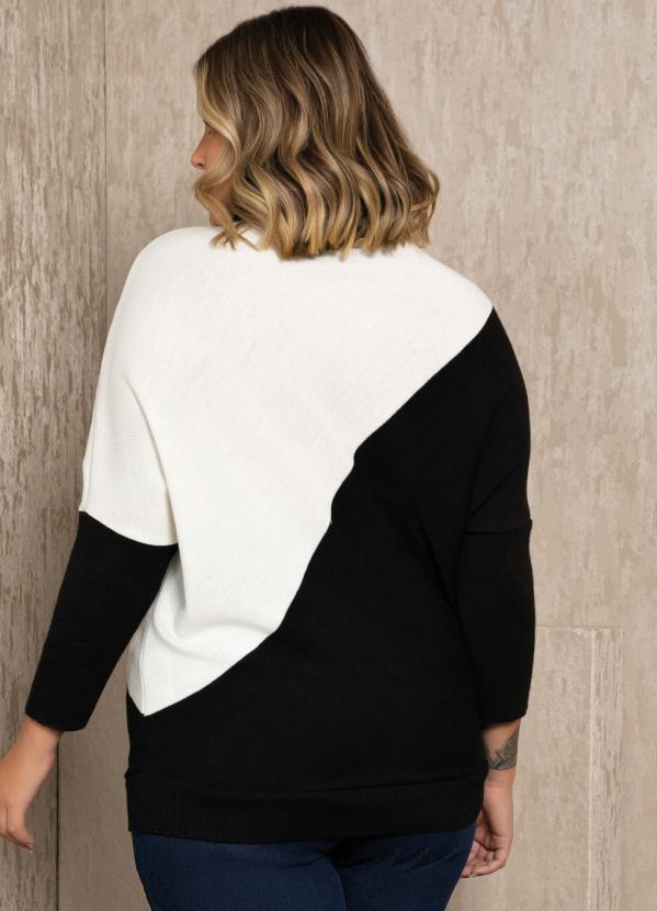 Quintess - Casaco de Tricot Preto/Branco com Recorte 7