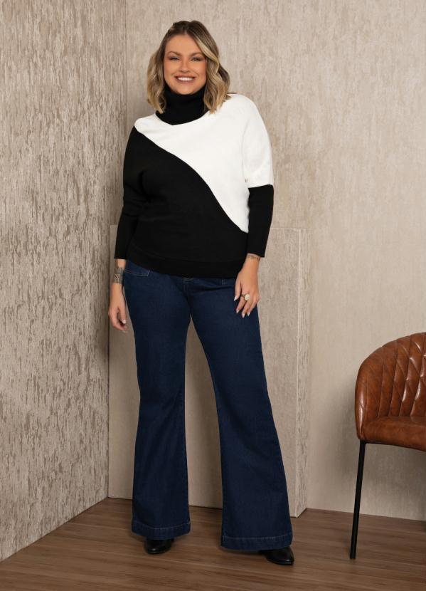 Quintess - Casaco de Tricot Preto/Branco com Recorte 8