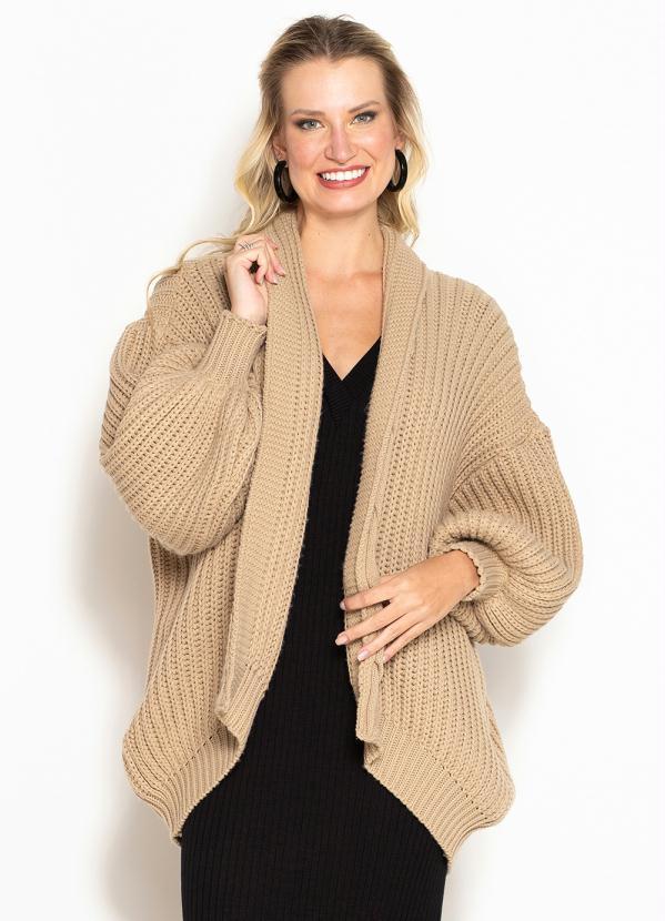 Maria Filó - Casaco de Tricot Trança Bege