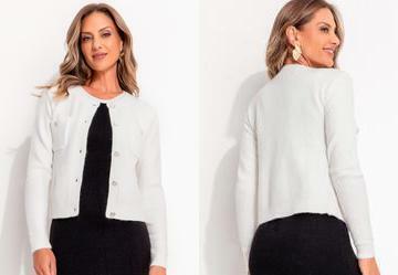 Casaco em Tric Branco com Botes
