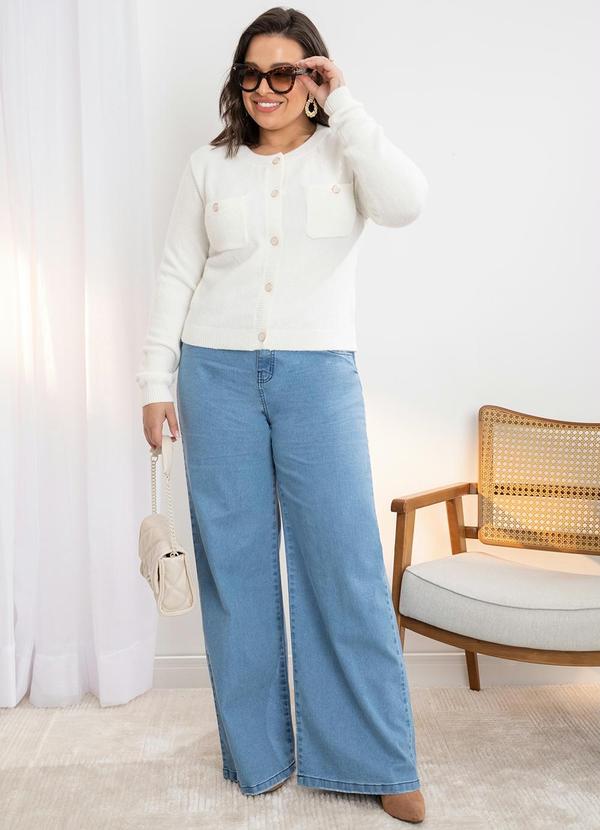 Quintess - Casaco em Tricô Branco com Botões 9