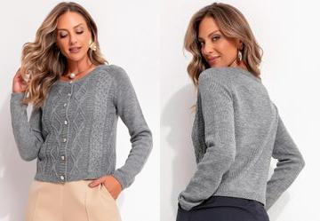 Casaco em Tric Mescla com Botes