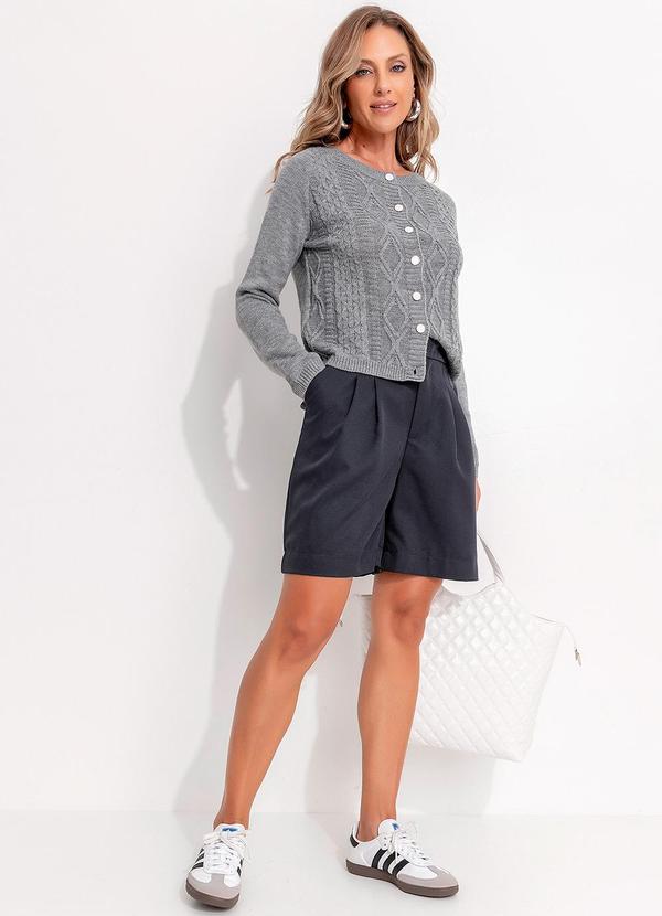 Quintess - Casaco em Tricô Mescla com Botões 6