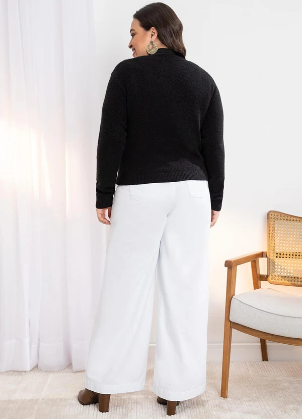 Quintess - Casaco em Tricô Preto com Botões