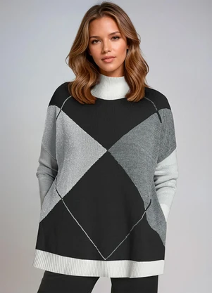 bonprix - Casaco Geométrico em Tricô - BONPRIX