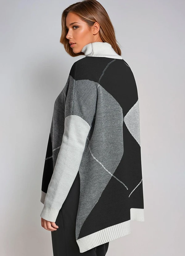 bonprix - Casaco Geométrico em Tricô 2