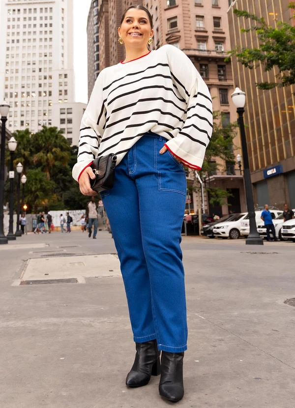 Quintess - Casaco Listrado P&B em Tricô 9