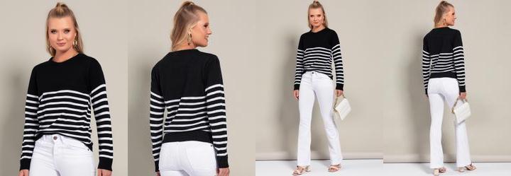 Casaco Listras em Tric