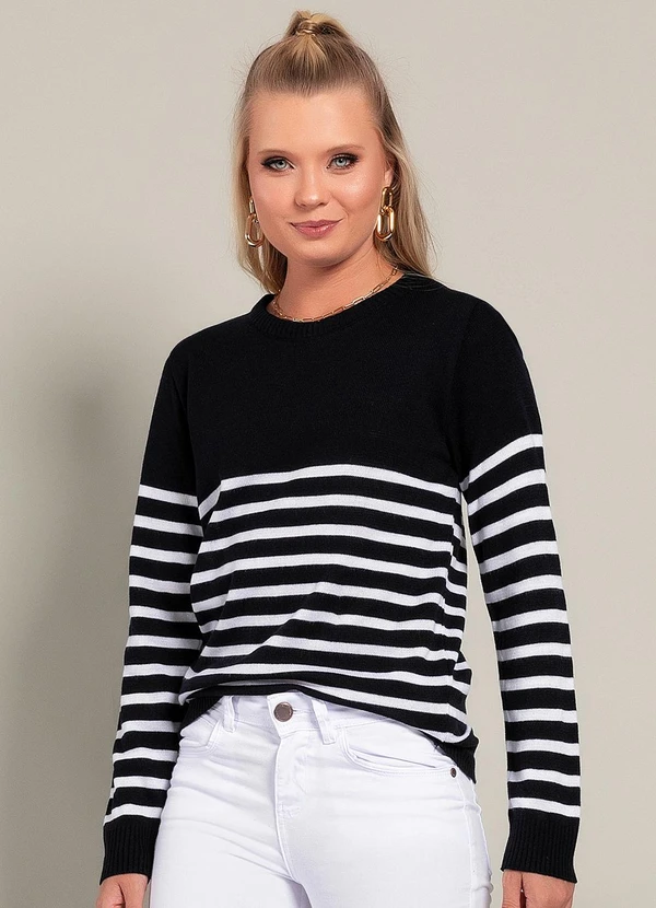 Casaco Listras em Tricô - Moda Pop