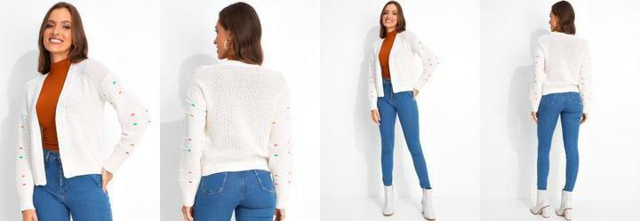 Casaco Off White em Tric