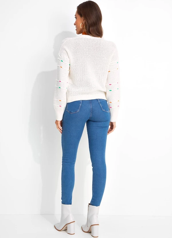 Moda Pop - Casaco Off White em Tricô 4