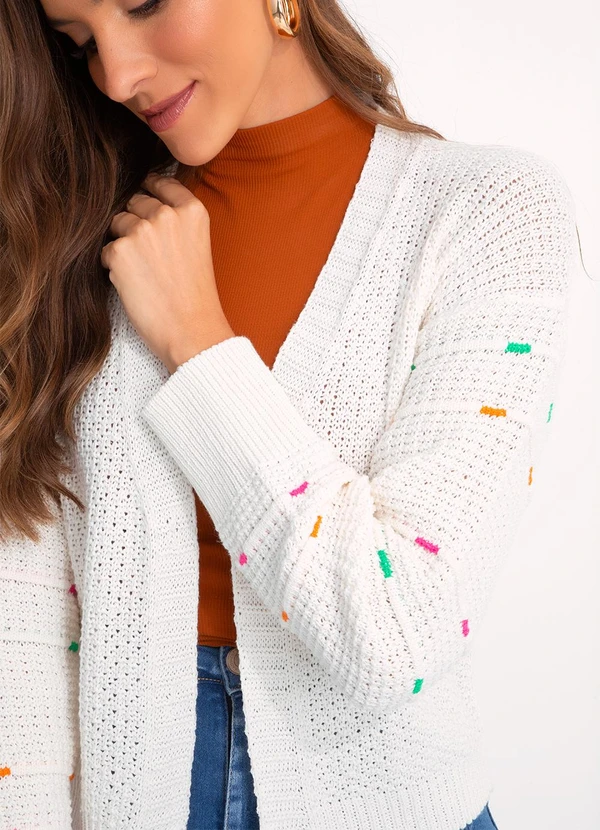 Moda Pop - Casaco Off White em Tricô 6