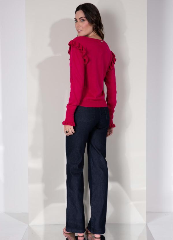 Queima Estoque - Casaco Pink Decote V com Babados 4