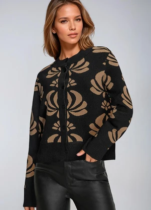 bonprix - Casaco Preto em Tricô - BONPRIX