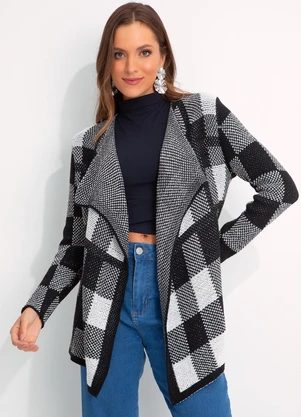 Moda Pop - Casaco Preto em Tricô - MODA POP