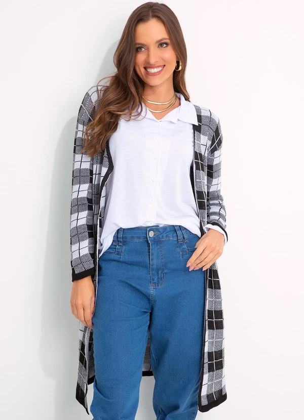 Moda Pop - Casaco Preto em Tricô