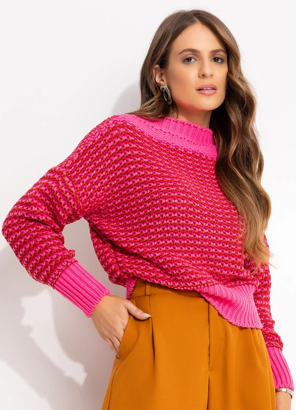 Quintess - Casaco Rosa em Tricô