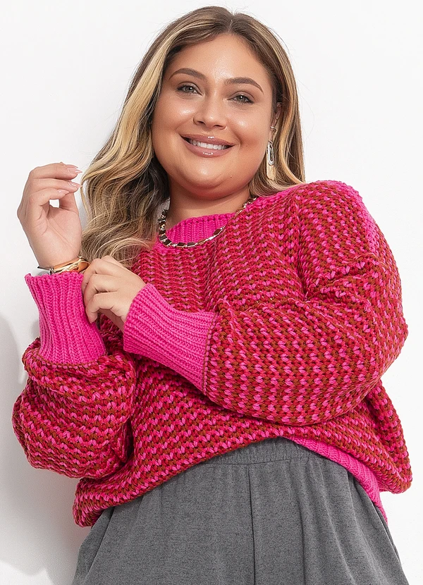 Quintess - Casaco Rosa em Tricô 6