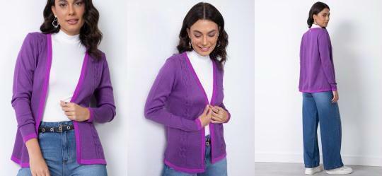 Casaco Roxo com Detalhe de Trana