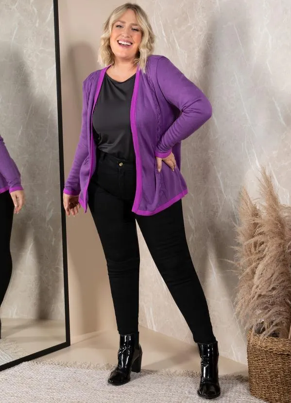Quintess - Casaco Roxo com Detalhe de Trança 6