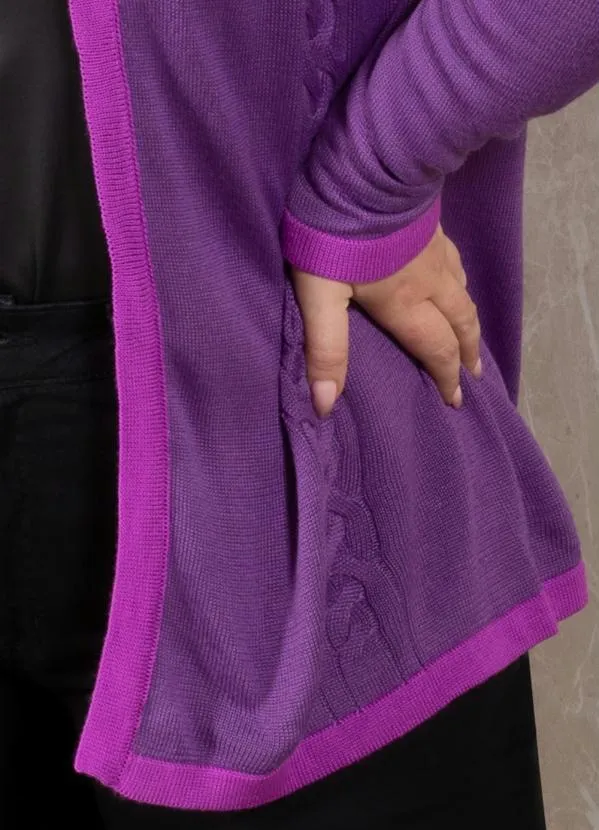 Quintess - Casaco Roxo com Detalhe de Trança 7