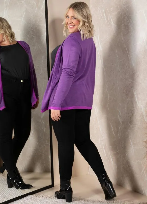 Quintess - Casaco Roxo com Detalhe de Trança