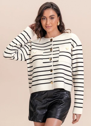 Angel - Casaco Tricot Bege - ANGEL