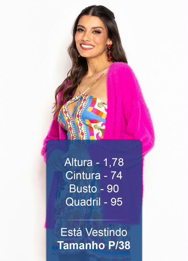 Farm - Casaco Tricot de Pelinho Rosa 5