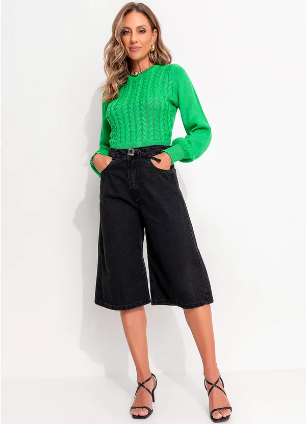 Quintess - Casaco Verde de Tricot com Textura 6