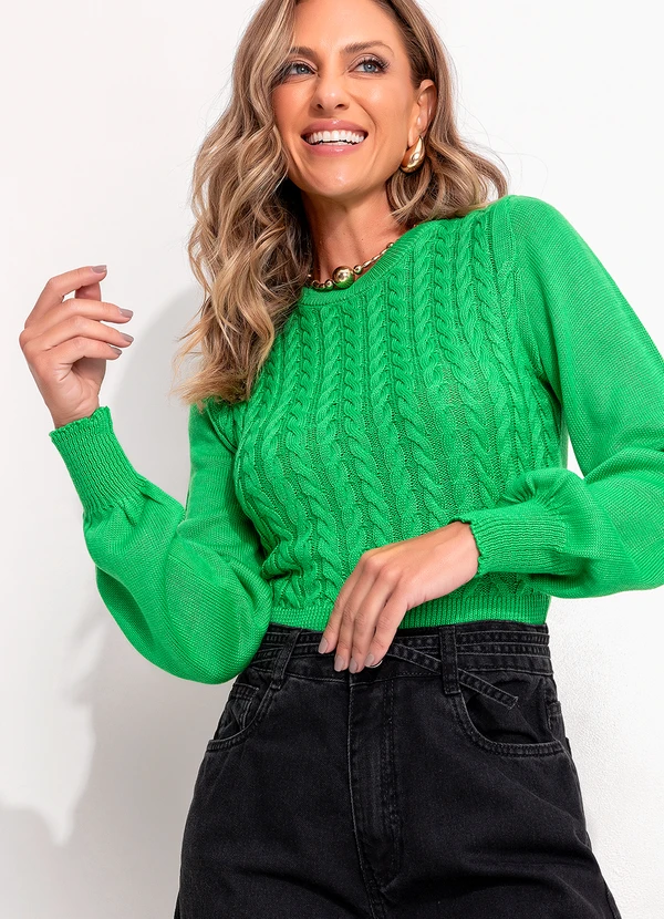 Quintess - Casaco Verde de Tricot com Textura 7