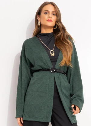 Quintess - Casaco Verde Escuro em Malha Tricô - QUINTESS