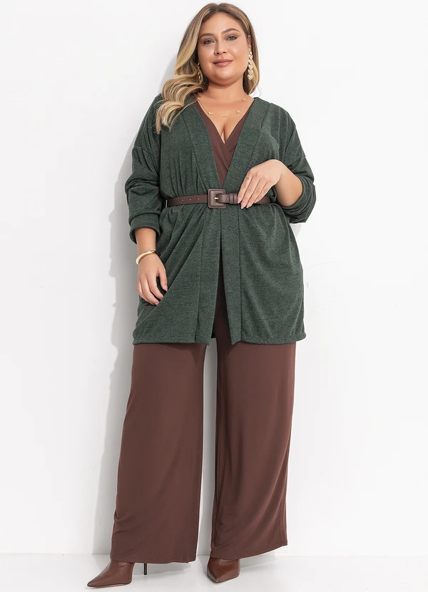 Quintess - Casaco Verde Escuro em Malha Tricô 10