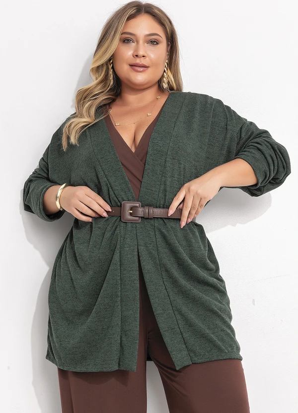 Quintess - Casaco Verde Escuro em Malha Tricô 11