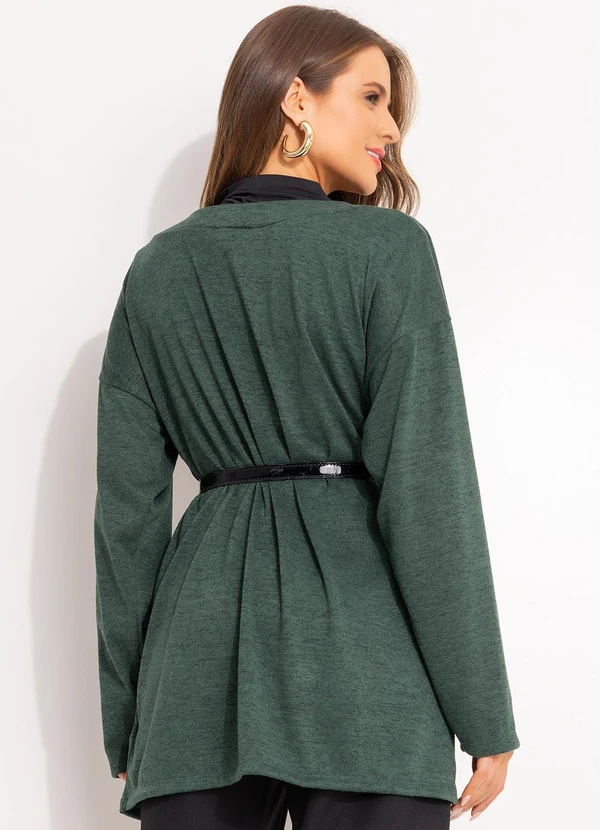 Quintess - Casaco Verde Escuro em Malha Tricô 2