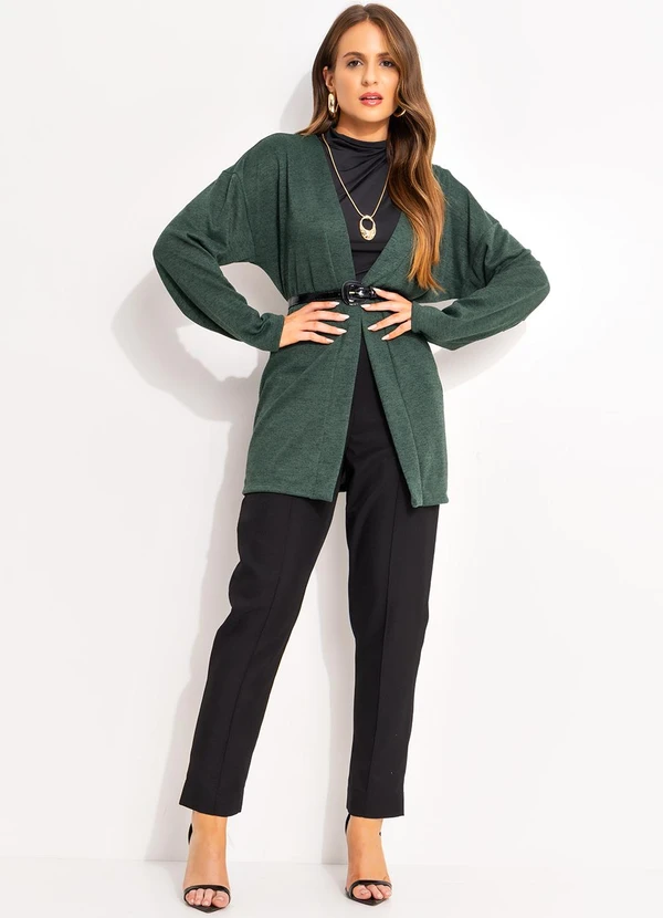 Quintess - Casaco Verde Escuro em Malha Tricô 3