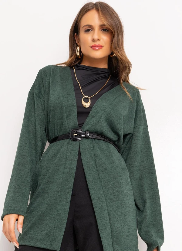 Quintess - Casaco Verde Escuro em Malha Tricô 5