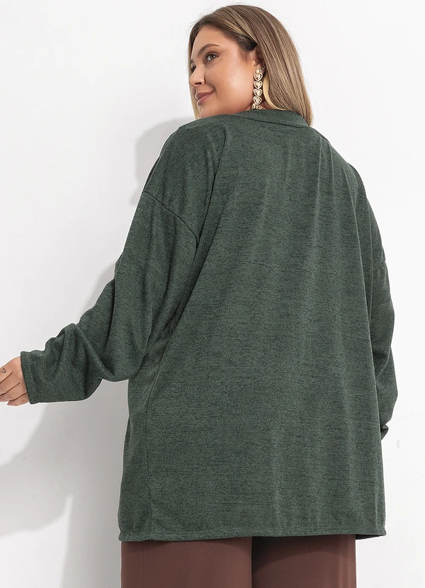 Quintess - Casaco Verde Escuro em Malha Tricô 7