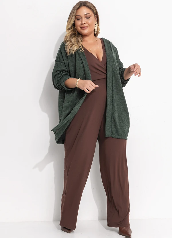 Quintess - Casaco Verde Escuro em Malha Tricô 8