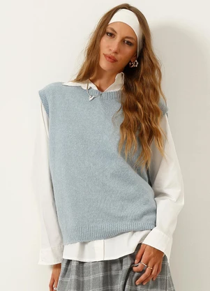Outlet - Colete de Trico Antonela Azul - OUTLET