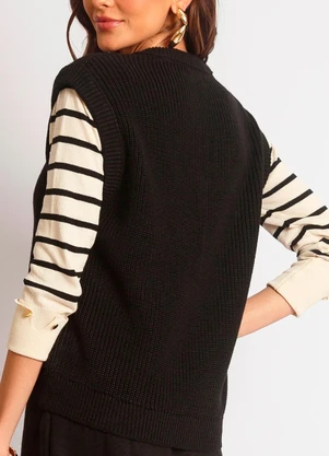 Doce Tom - Colete Tricot Nay Preto - DOCE TOM