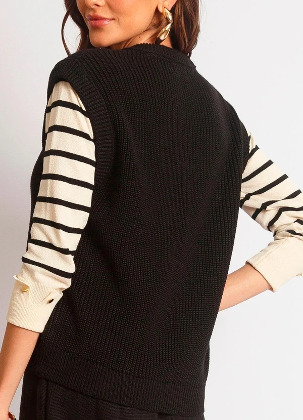 Doce Tom - Colete Tricot Nay Preto 2